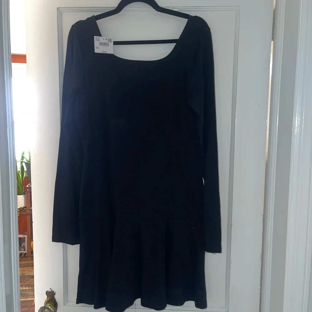 AE Knit Square Neck Drop Waist Mini Dress - Picture 2 of 5